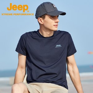 Jeep吉普凉感T恤男户外透气吸汗速干弹力短袖J122094538