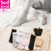 猫人6双装袜子女中筒袜加厚保暖袜MR5014-6