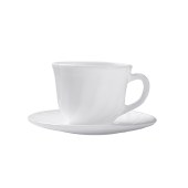 全瓷时代 玉晶玻璃瓷茶饮对杯 LC-SJL12 陶瓷杯子咖啡杯带柄水杯茶杯碟子