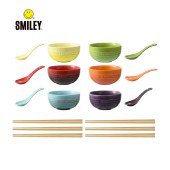 SMILEY 彩韵餐具18件套 SY-CJ1018 陶瓷碗饭碗勺子筷子
