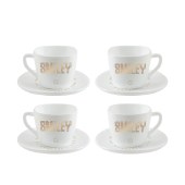 SMILEY 碧玉晶瓷咖啡杯 SY-KF2201 陶瓷杯子碟子4个组合套装