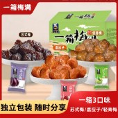 爆品【不二先森】一箱梅满300g霸气箱装独立包装梅子三种口味