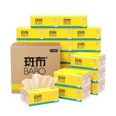 斑布DBCR90D24抽纸1*24包 本色纸巾餐巾纸面巾纸90抽/包【24包】