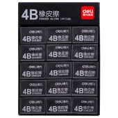 得力（得力）黑色橡皮擦橡皮擦无屑干净小学生考试专用少屑不留痕迹4B涂鸦绘图美术7545 4B中号【30块一盒装】