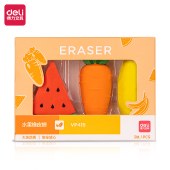 得力（deli）3块水果橡皮擦中考高考文具 创意立体造型儿童卡通橡皮 易擦少屑小学生橡皮