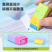 得力（deli）经典滚轮橡皮擦 聚屑易擦 学生考试美术绘图素描橡皮 开学文具 颜色随机【12块/盒】VP154