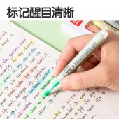 得力(deli)经典6色荧光笔 考试复习划重点彩色醒目标记笔 办公记号笔手帐S624 开学文具