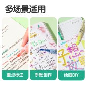 得力(deli)经典6色荧光笔 考试复习划重点彩色醒目标记笔 办公记号笔手帐S624 开学文具