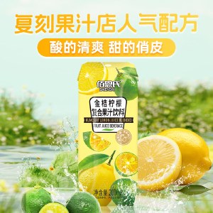 佰恩氏（BAIENSHI）金桔柠檬果汁椴树蜜柠檬饮料非浓缩饮品【0添加剂】0脂200ml*12瓶