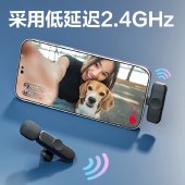 得力（deli）无线领夹麦克风 直播主播短视频户外拍摄收音智能降噪手机电脑音箱收音麦 AI降噪 续航无忧 兼容安卓系统