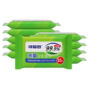 【9.9专区】可爱多 杀菌99.9%卫生湿巾启封装10片*10包