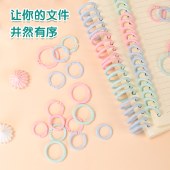 得力（deli）活页装订扣环彩色塑料活页圈书环相册活页圈卡片圈钥匙开口圈活页本环扣 22mm 25枚/盒 混TA865