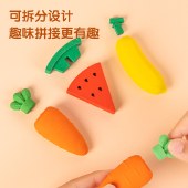 得力（deli）3块水果橡皮擦中考高考文具 创意立体造型儿童卡通橡皮 易擦少屑小学生橡皮