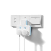 公牛 吸塑装晴空蓝品字形一转多转换器 98023 一转二分控转接头插排插座转换插头