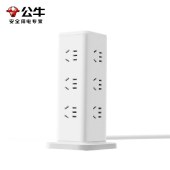 公牛 盒装白色立式插座3*1.0-1.6m UL1012 过载保护插排插线板接线板