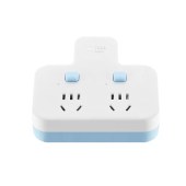 公牛 吸塑装晴空蓝品字形一转多转换器 98023 一转二分控转接头插排插座转换插头