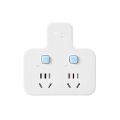 公牛 吸塑装晴空蓝品字形一转多转换器 98023 一转二分控转接头插排插座转换插头