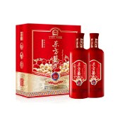 东方喜炮★吉祥红40.8度 双支豪华礼盒装 整箱6支装 浓香型白酒