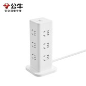 公牛 盒装白色立式插座3*1.0-1.6m UL1012 过载保护插排插线板接线板