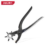 得力（deli）重型省力皮带打孔器家用腰带皮具打孔钳裤带表带手表打眼打洞器 6圆孔 经典光柄款 DL1919C
