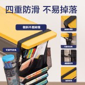 得力（deli）挂书袋课桌书挂袋 升级D收纳书桌挂袋 书袋 学生书本收纳神器 加厚款十一层 黑色