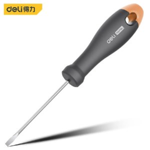 得力（deli）铬钒钢带磁性螺丝批起子改锥螺丝刀套装home系列工具 3x75mm一字螺丝批（橙） HT1103C