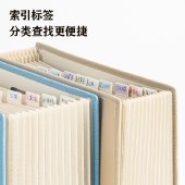 得力（deli）13格A4立式大容量学生风琴包 办公文件夹多层试卷收纳袋资料册收纳夹票据 简约灰色PM703-13