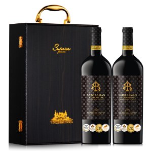 法国原瓶进口超级波尔多百年城堡酒庄AOP等级圣拉曼大公爵干红葡萄酒【750ml*2瓶+精美皮盒】