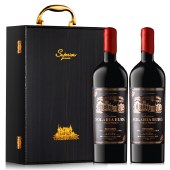 法国原瓶进口红酒索兰堡庄园腊封干红葡萄酒【750ml*2瓶+精美钢琴烤漆礼盒】