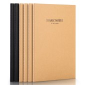 得力(deli)6本A5/40张牛皮纸缝线软抄本办公用品工作记事本/ 日记本/ 作业本/ 笔记本子33457