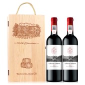 法国进口格拉洛城堡·五星珍藏干红葡萄酒【750ml*2瓶+精美木盒】