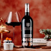 法国原瓶进口卡地亚克城堡干红葡萄酒礼盒装【750ml*2瓶+精美皮盒】
