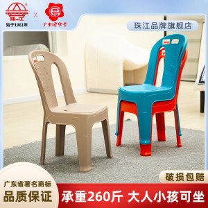 珠江塑料加厚靠背椅沙滩椅躺椅休闲椅午睡椅地摊扶手椅学习小椅子