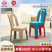 珠江塑料加厚靠背椅沙滩椅躺椅休闲椅午睡椅地摊扶手椅学习小椅子
