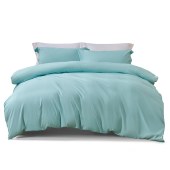 水星家纺（烟青若梦）A类水洗提花抗菌四件套床单被套枕套 床上用品