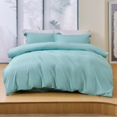 水星家纺（烟青若梦）A类水洗提花抗菌四件套床单被套枕套 床上用品