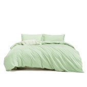 水星家纺（翠若碧影）磨毛四件套床单被套枕套 床上用品