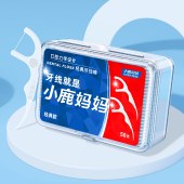 小鹿妈妈深层牙线洁齿细滑牙线剔牙齿牙缝护理牙线家庭装清洁经典清洁牙线50支*6盒【盒装】共300支