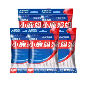 小鹿妈妈力学牙线棒 100支*5袋【拉链袋装】共500支