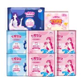 七度空间优雅系列超薄丝柔卫生巾组合52片装 日用夜用姨妈巾护垫迷你巾套装