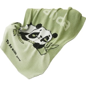 唐纳家纺雪花绒提花毯-竹上萌友TN-BK24042 110cm*145cm 午睡毯沙发毯子空调毯盖毯毛毯