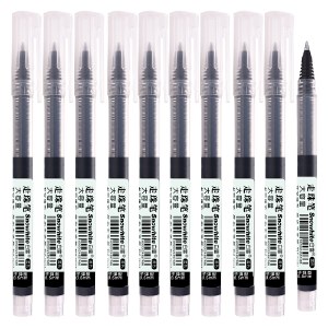 白雪文具T15简约直式液30支黑色中性笔走珠笔子弹头签字笔办公学生用速干笔0.5mm