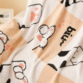 唐纳家纺雪花绒提花毯-萌爪百变TN-BK24039 110cm*145cm 午睡毯沙发毯子空调毯盖毯毛毯