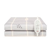 彩虹双温双控化纤印花双人电热毯