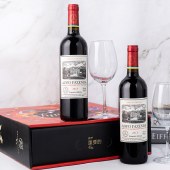 昂富庄园·威斯曼干红葡萄酒750ml*2支礼盒装 配2只红酒杯高脚杯玻璃杯