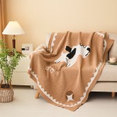 唐纳家纺雪花绒提花毯-犬与星语TN-BK24040 110cm*145cm 午睡毯沙发毯子空调毯盖毯毛毯