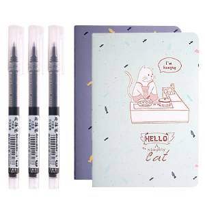 白雪文具10支速干子弹头直液式走珠笔+2本A5缝线本笔记本子组合中性笔速干签字笔学习文具