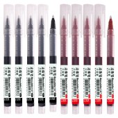 白雪文具T15简约直式液26支黑+4支红【共30支】走珠笔子弹头中性笔速干签字笔办公学生用水笔0.5mm