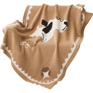 唐纳家纺雪花绒提花毯-犬与星语TN-BK24040 110cm*145cm 午睡毯沙发毯子空调毯盖毯毛毯