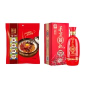 【特惠组合】沧洲金香腊肠【350g/袋】+ 东方喜炮中国红 52度浓香型白酒 500ml单瓶装